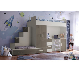 Vyvýšená posteľ PARADISE 5, Kašmír Sivá Lesk