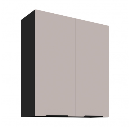 Horná skrinka ARONA - 80 G-90 2F, Čierna mat/Kašmír