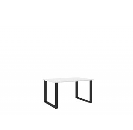 LOFT - Jedálenský stôl w. 138 x 75 x 90, laminovaný biely/čierny kov (IMERIAL= 2 balenia) "LP" (K150)