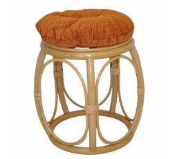 Ratanová taburetka široká medová polster matylda svetlo hnedý