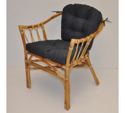 Ratanové kreslo Subaliu - vankúš tmavosivý