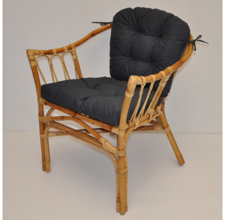 Ratanové kreslo Subaliu - vankúš tmavosivý Ratanové kreslo Subaliu - vankúš tmavosivý