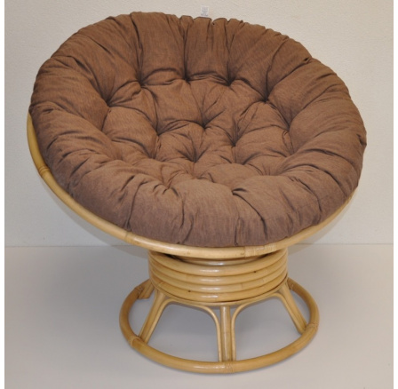 Ratanový papasan hojdací medový poduška hnedý melír