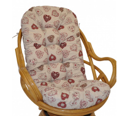 Vankúš na kreslo Swivel textilný motív červené srdce