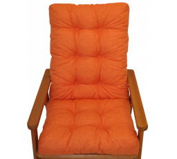 Vankúš na záhradné kreslo s mašľou - oranžová látka