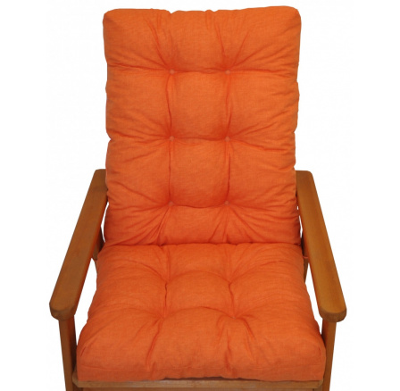 Vankúš na záhradné kreslo s mašľou - oranžová látka