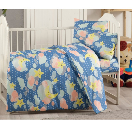 Bavlnené detské obliečky 140x200, 70x90cm obloha modrá