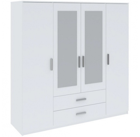 Šatní skriňa TAMINA 4D2S, Biela