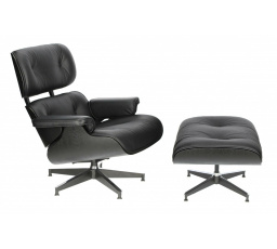 Kreslo Vip s podnožkou čierne/čierne