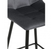 Stolička barová, sivá látka, štvornohá kovová podnož, čierny mat