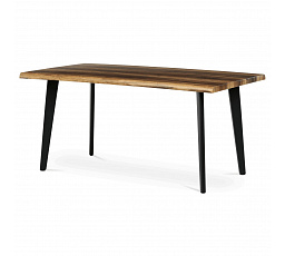 Stôl jedálenský, 160x90x75 cm, MDF doska, dekor staré drevo, kov, čierny lak