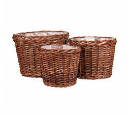 Obal na květiny - proutí, klasický, cena za sadu 3 ks
