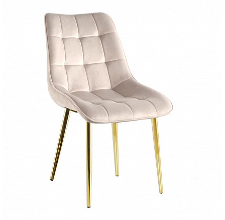 Stolička velvet béžová / zlaté nohy J262-1