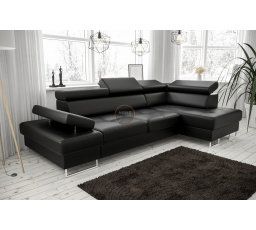 Rohová sedacia súprava GALAXY MINI 170x280 - čierna eko koža, pravá