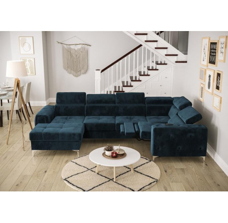 Rohová sedacia súprava ORION MAX III, relax s funkciou spania 165x320x190 cm - modrá, ľavá Rohová sedacia súprava ORION MAX III, relax s funkciou spania 165x320x190 cm - modrá, ľavá