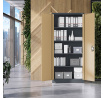 Kovová skriňa s policami Eco Design JAN H, 900 x 1950 x 400 mm, Antracitová/orech