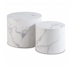 Sada stolíkov LEILA Biely Mramor