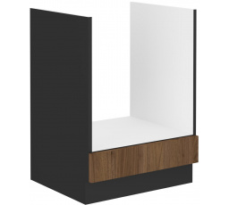 Dolná skrinka MONZA - 60 D GAZ BB, Čierna mat/ Orech