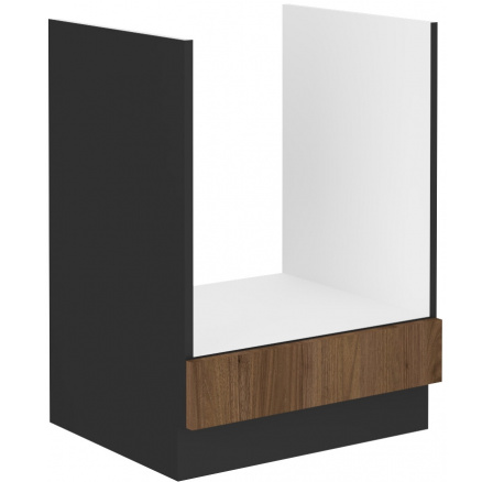 Dolná skrinka MONZA - 60 D GAZ BB, Čierna mat/ Orech Dolná skrinka MONZA - 60 D GAZ BB, Čierna mat/ Orech