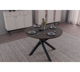 Jídelní stůl OSLO 110x110 cm, Ořech Wisconsin/Černý mat