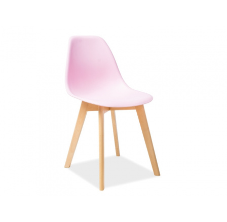 Jedálenská stolička MORIS, ružová/ buk