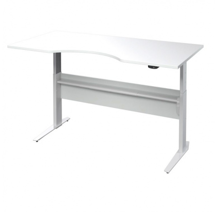 Písací stôl OFFICE, 474/448 Biela/Strieborná sivá
