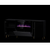 Komoda s vstavaným krbom PAFOS RTV 180, Čierny mat
