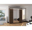Posuvná skriňa so zrkadlom a LED osvetlením BALANCE 180 Choco+Choco