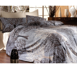 Saténová obliečka na vankúš Trees grey