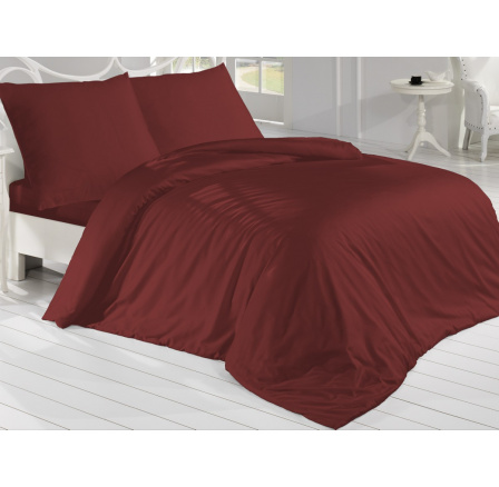 Francúzske obliečky Satén 220x200, 70x90cm vínové