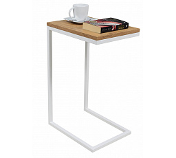 Odkladací stolík Loft – v rôznych farbách – Dub Lancelot, Biely mat