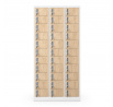 Plechová uzamykateľná šatníková skriňa OLIVER, 900 x 1850 x 450 mm, Eco Design: biela/dub sonoma