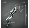 Dvojitý držiak na monitory 49 palcov, bielo-čierny X-Arm Dual RGB