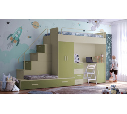 Vyvýšená posteľ PARADISE 5, Kašmír Zelená matná