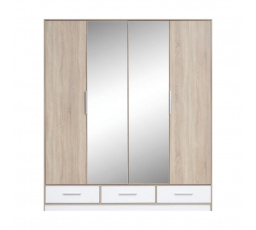 Šatníková skriňa ISKO - ISL1, Dub sonoma/biela Lux