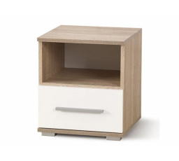 Nočný stolík LIMA SN-1, Dub sonoma/biela