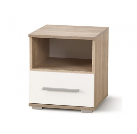 Nočný stolík LIMA SN-1, Dub sonoma/biela