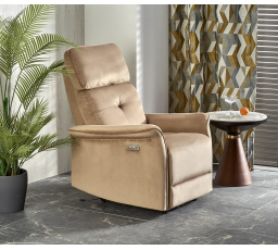 Polohovacie kreslo SEMIR s USB, Béžová