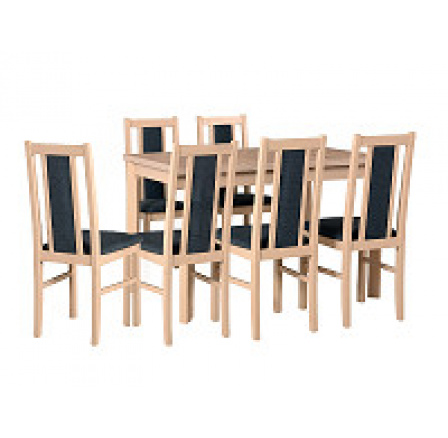 Jedálenský set MILÉNIUM 1, stôl + 6 stoličiek, dub sonoma