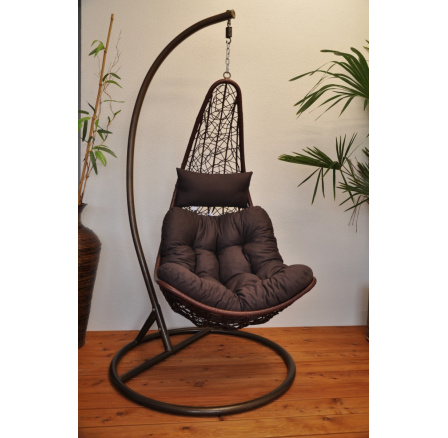 Závesná hojdačka Margarita hnedý vankúš