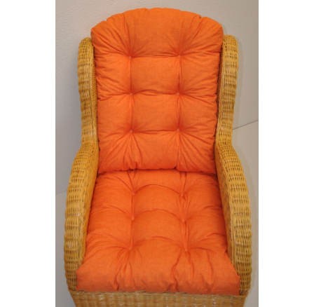 Vankúš pre ratanové kreslo - oranžová látka