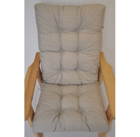 Vankúš pre záhradné kreslo vysoký - tkanina tmavo béžové odlesky