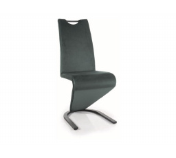 Jedálenská stolička H-090 VELVET, zelená Bluvel 78/čierna
