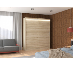 Posuvná skriňa s LED osvetlením LINCOLN 180 Sonoma+Sonoma