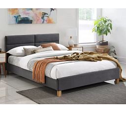 Posteľ SIERRA Velvet, 140x200 cm, sivý Aksamit 150