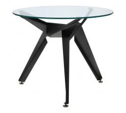 Stôl Troy 90cm transparentný/ čierny