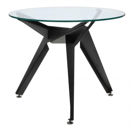 Stôl Troy 90cm transparentný/ čierny