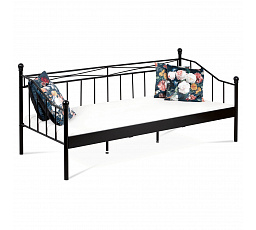 Jednolôžková posteľ 90x200 cm, kov, čierny matný lak