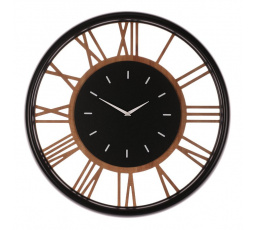 Hodiny nástěnné - pr. 60 cm, MDF a kov, římské číslice