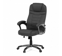 Kancelárske kreslo, čierna látka, sivý plastový kríž, kolieska na tvrdé podlahy